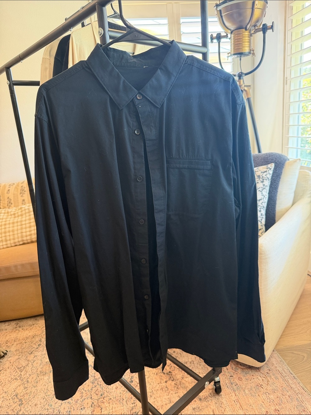 lululemon athletica Black Men's Long-Sleeve Button-Up Shirt